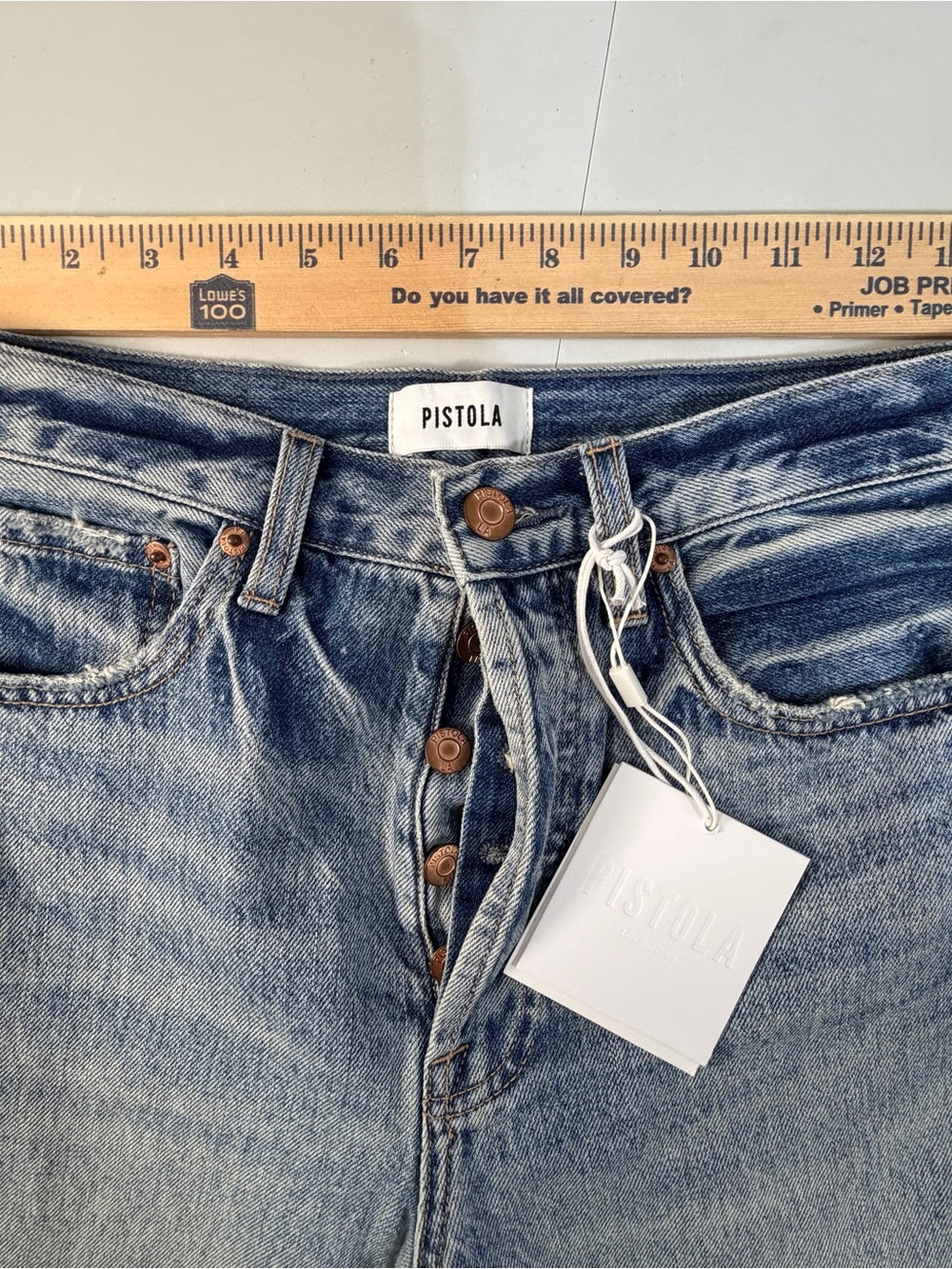 Pistola Cassie Super High Rise Straight Jeans Size 26 Bramble Denim Button Fly - Picture 6 of 9